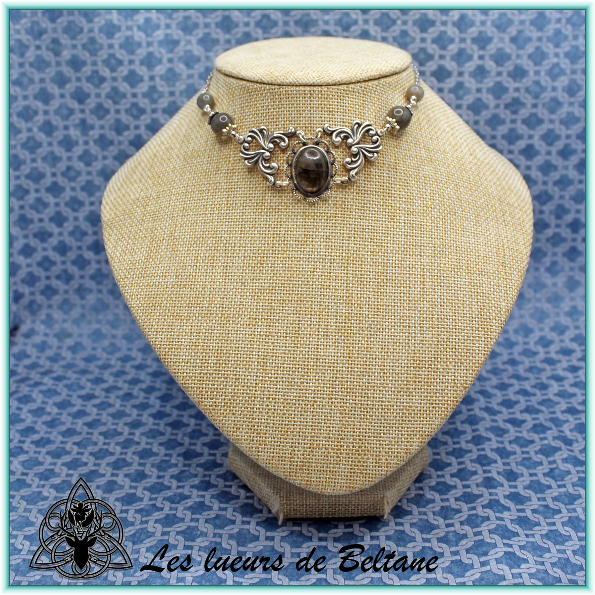 Collier Erell, pierre de labradorite