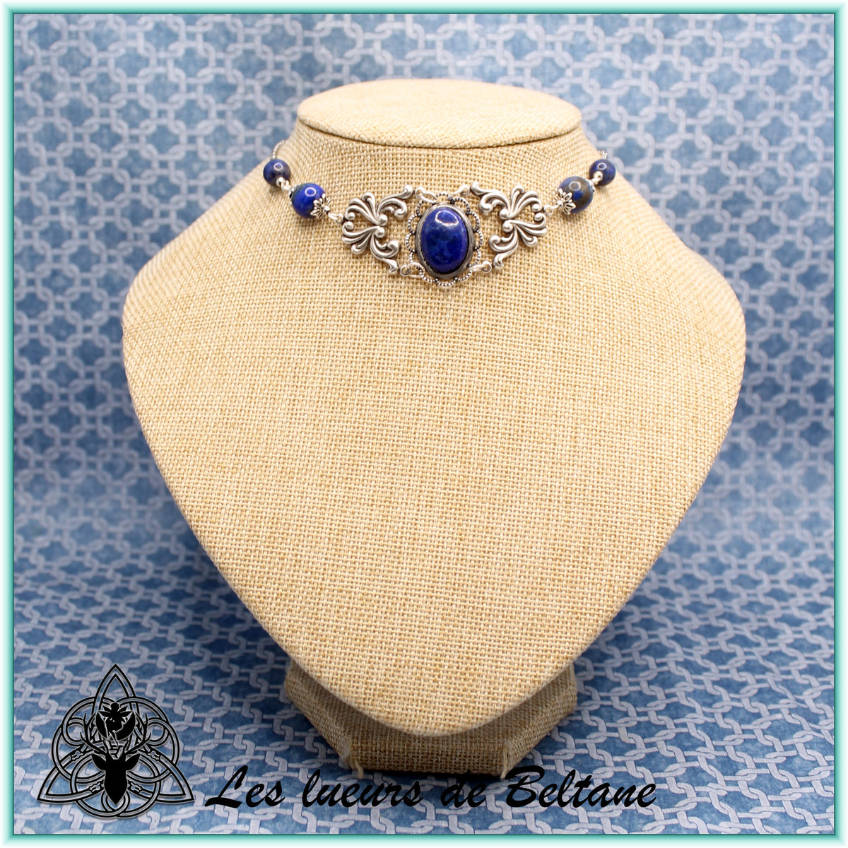 Collier Erell, pierre de lapis-lazuli