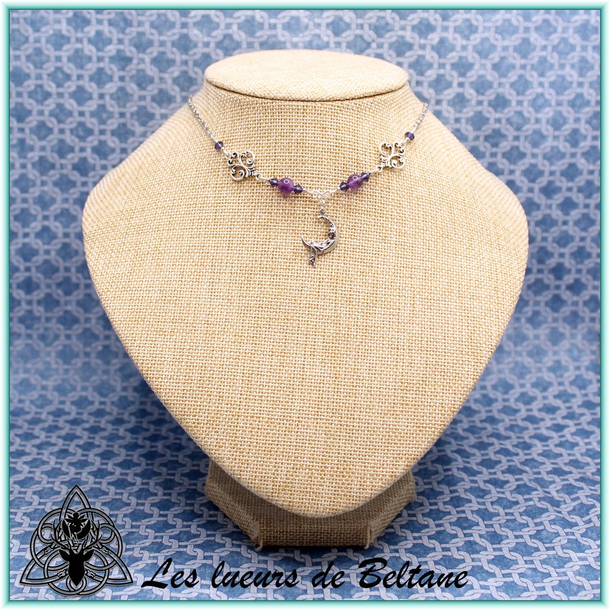 Collier Nolwenn, perles d'améthyste