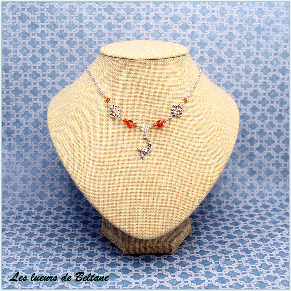 Collier Nolwenn, perles de cornaline