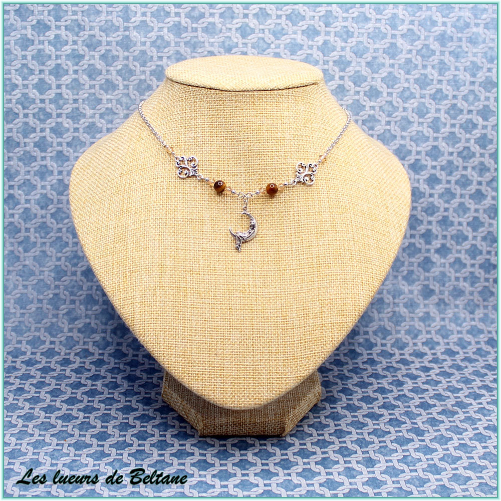 Collier Nolwenn, perles d'œil de tigre