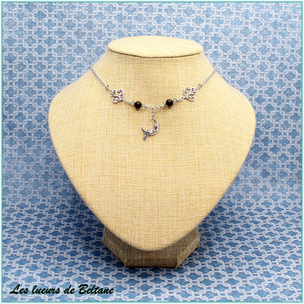 Collier Nolwenn, perles d'onyx