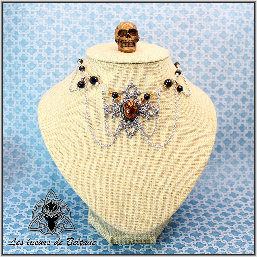 Collier Raven, style gothique