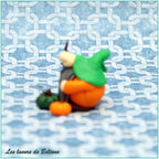 Aengus, gnome au bonnet vert et longue barbe grise, vu de profil