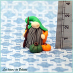 Aengus, gnome citrouille fait main, vue de dos