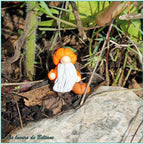 Flann, gnome citrouille fait main, autre vue