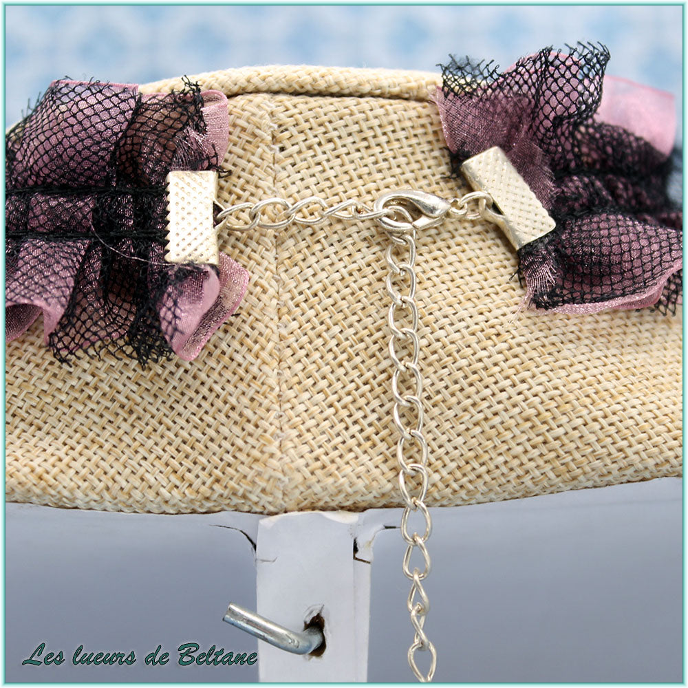 Parure Rozenn, fermoir et chaînette de rallonge du collier