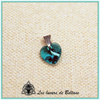 Pendentif petit cœur en cristal, coloris bleu turquoise