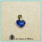 Pendentif petit cœur en cristal, coloris bleu