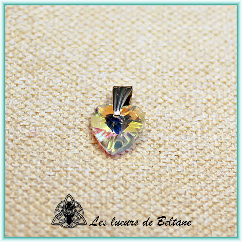 Pendentif petit cœur en cristal clair