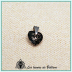 Pendentif petit cœur en cristal, coloris gris
