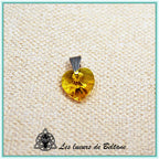Pendentif petit cœur en cristal, coloris jaune