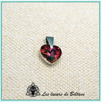 Pendentif petit cœur en cristal, coloris rose à reflet orange