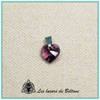 Pendentif petit cœur en cristal, coloris violet