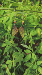 Vidéo des boucles d'oreilles Oona pailletées, aile de fée orange